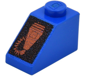 LEGO Bleu Pente 1 x 2 (45°) avec Microphone (3040)