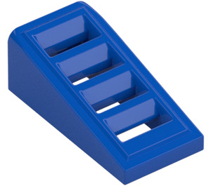 LEGO Blu Pendenza 1 x 2 x 0.7 (18°) con Griglia (61409)