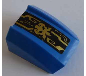 LEGO Blue Slope 1 x 2 x 2 Curved with Gold Skull Head Sticker (28659)
