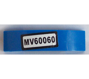 LEGO Blue Slope 1 x 4 Curved Double with 'MV60060' Sticker (93273)