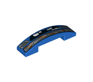LEGO Blue Slope 1 x 4 Curved Double with Teeth (34588 / 93273)