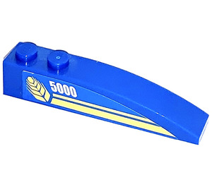 LEGO Blue Slope 1 x 6 Curved with '5000' and Wheat Right Sticker (41762)