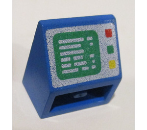 LEGO Blauw Helling 2 x 2 (45°) Omgekeerd met Computer Screen met platte afstandsring eronder (3660)