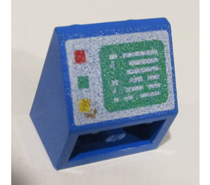 LEGO Blue Slope 2 x 2 (45°) Inverted with Computer Screen with Flat Spacer Underneath (3660)