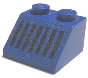 LEGO Blau Steigung 2 x 2 (45°) mit Schwarz Gitter (60186 / 69607)