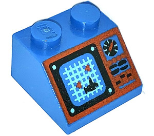 LEGO Modrá Sklon 2 x 2 (45°) s Sonar, Žralok, a Controls (3039 / 81822)