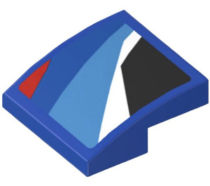 LEGO Blue Slope 2 x 2 Curved with Black, Red, Blue and White Shapes Sticker (15068)