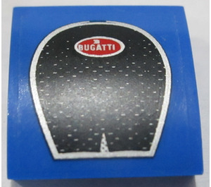 LEGO Blue Slope 2 x 2 Curved with BUGATTI logo Sticker (15068)