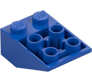 LEGO Blauw Helling 2 x 3 (25°) Omgekeerd zonder verbindingen tussen noppen (3747)