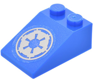LEGO Blue Slope 2 x 3 (25°) with Imperial Logo Sticker with Rough Surface (3298)