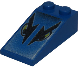 LEGO Blue Slope 2 x 4 (18°) with Two Eye Pattern (30363)