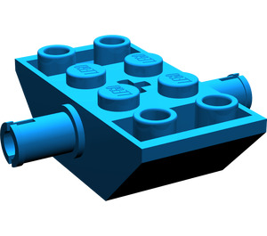 LEGO Blauw Helling 2 x 4 (45°) Dubbele Omgekeerd met Pins (15647 / 30390)