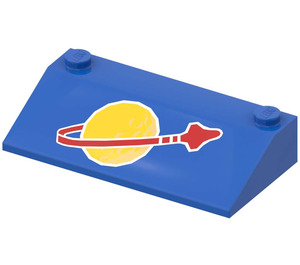LEGO Blue Slope 3 x 6 (25°) with Classic Space Large with Inner Walls (3939)