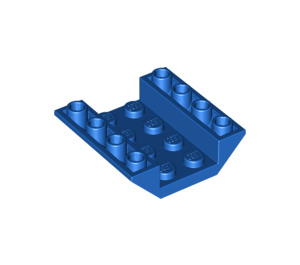 LEGO Blau Schrägstein 4 x 4 (45°) Doppelt Invers mit Open Mitte (Keine Löcher) (4854)