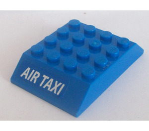 LEGO Bleu Pente 4 x 6 (45°) Double avec 'Air TAXI' Autocollant (32083)