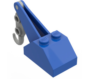 LEGO Blue Slope 45° 2 x 3 x 1.3 Double with Light Gray Hook