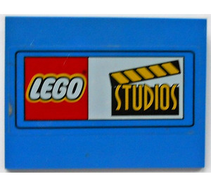LEGO Blue Slope 6 x 8 (10°) with LEGO Logo and Studios Sticker (4515)
