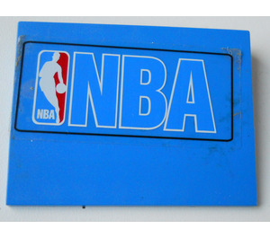LEGO Blue Slope 6 x 8 (10°) with NBA Logo (Blue Text) Sticker (4515)