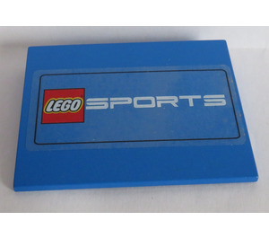 LEGO Blau Steigung 6 x 8 (10°) mit Sport Aufkleber (4515)