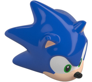 LEGO Blue Sonic the Hedgehog Head with Flesh Face with Grin to Left (104216)