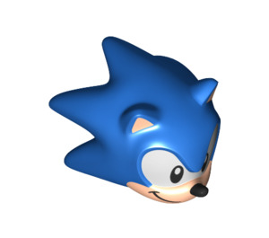 LEGO Blue Sonic the Hedgehog Head with Flesh Face with Grin to Right (83492)