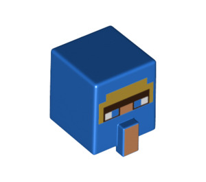 LEGO Blue Square Head with Nose with Wandering Trader Face (23766 / 76974)