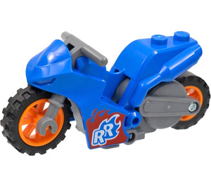 LEGO Blauw Stunt Bike met 'RR'