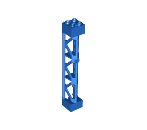 LEGO Blauw Support 2 x 2 x 10 Draagbalk Driehoekig Verticaal (Type 4 - 3 staanders, 3 secties) (4687 / 95347)