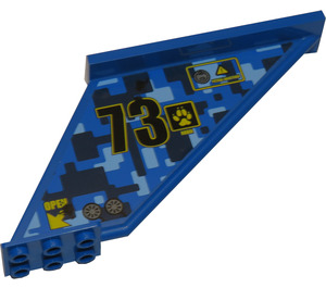 LEGO Blue Tail 12 x 2 x 5 with 73, Camo Pattern, and Claw (Left) Sticker (18988 / 87614)