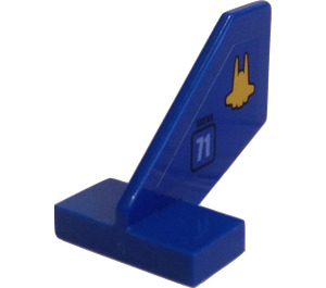 LEGO Bleu Queue 2 x 3 x 2 Fin avec NNENN 71 Earth Defense ID et logo Autocollant (44661)
