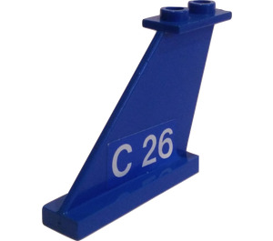 LEGO Blue Tail 4 x 1 x 3 with C 26 Tail Number (Left) Sticker (2340)