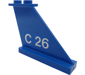LEGO Blue Tail 4 x 1 x 3 with C 26 Tail Number (Right) Sticker (2340)