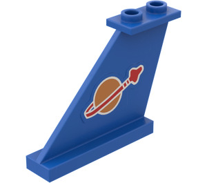 LEGO Bleu Queue 4 x 1 x 3 avec Espacer logo Symbol (La gauche) Autocollant (2340)