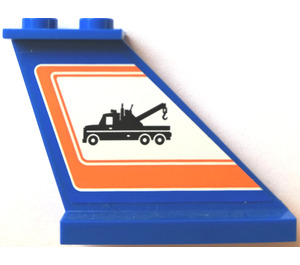 LEGO Bleu Queue 4 x 1 x 3 avec tow truck et Orange border - La gauche Autocollant (2340)