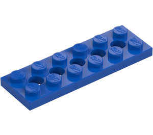 LEGO Blå Technic Plate 2 x 6 med Hull (32001)