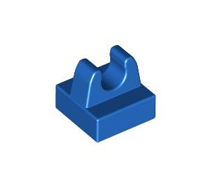 LEGO Blau Fliese 1 x 1 mit Clip (Kein Schnitt in der Mitte) (2555 / 12825)