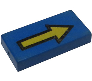 LEGO Blau Fliese 1 x 2 mit Pfeil Lange mit Schwarz Border mit Nut (3069)