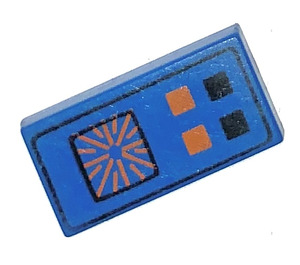 LEGO Blue Tile 1 x 2 with Computer with Groove (3069 / 80374)