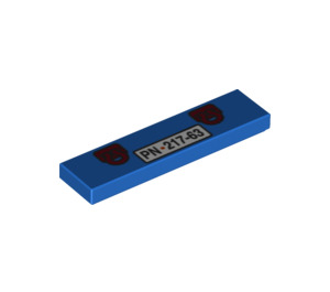 LEGO Blue Tile 1 x 4 with Tow Hooks and 'PN 217-63' (2431 / 72169)