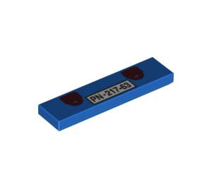 LEGO Blau Fliese 1 x 4 mit Tow Hooks und 'PN 217-63' (2431 / 72169)