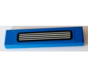 LEGO Blue Tile 1 x 4 with Vent Sticker (2431)