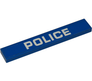 LEGO Blue Tile 1 x 6 with Police Sticker (6636)