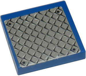 LEGO Blau Fliese 2 x 2 mit Checker Platte Aufkleber mit Nut (3068)