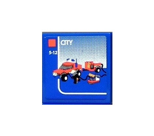 LEGO Bleu Tuile 2 x 2 avec City Feu Rescue Set Boîte Autocollant avec rainure (3068)