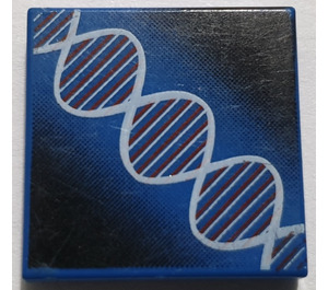 LEGO Blue Tile 2 x 2 with Double Helix with Groove (3068)