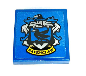 LEGO Blue Tile 2 x 2 with Ravenclaw Sticker with Groove (3068)