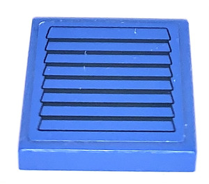 LEGO Blue Tile 2 x 2 with Vent 3181 Sticker with Groove (3068)