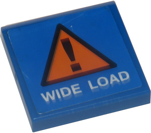 LEGO Blau Fliese 2 x 2 mit 'Breit LOAD' und Warning Triangle Aufkleber mit Nut (3068)