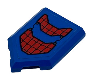 LEGO Blue Tile 2 x 3 Pentagonal with Black Webbing Sticker (22385)