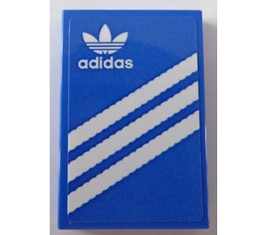 LEGO Blue Tile 2 x 3 with Adidas Logo and Stripes Sticker (26603)